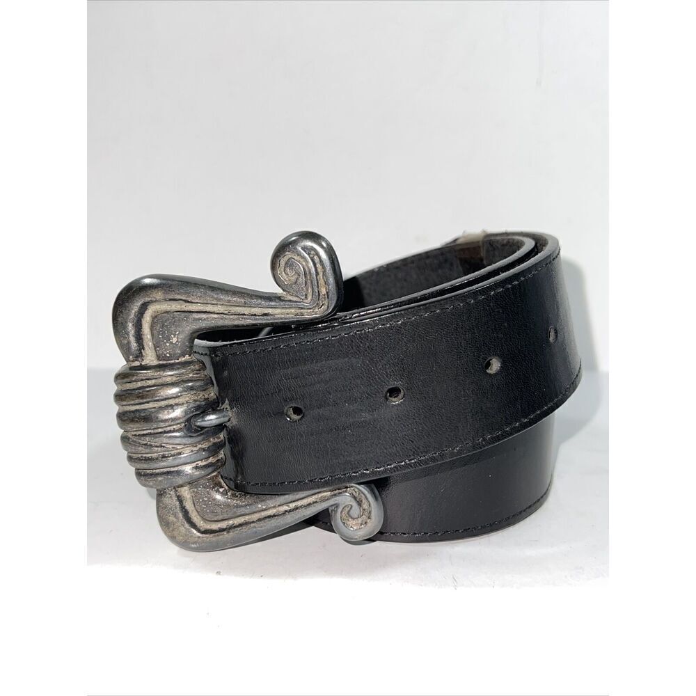 Jennifer Graham Wide Buckle Leather Belt Size S